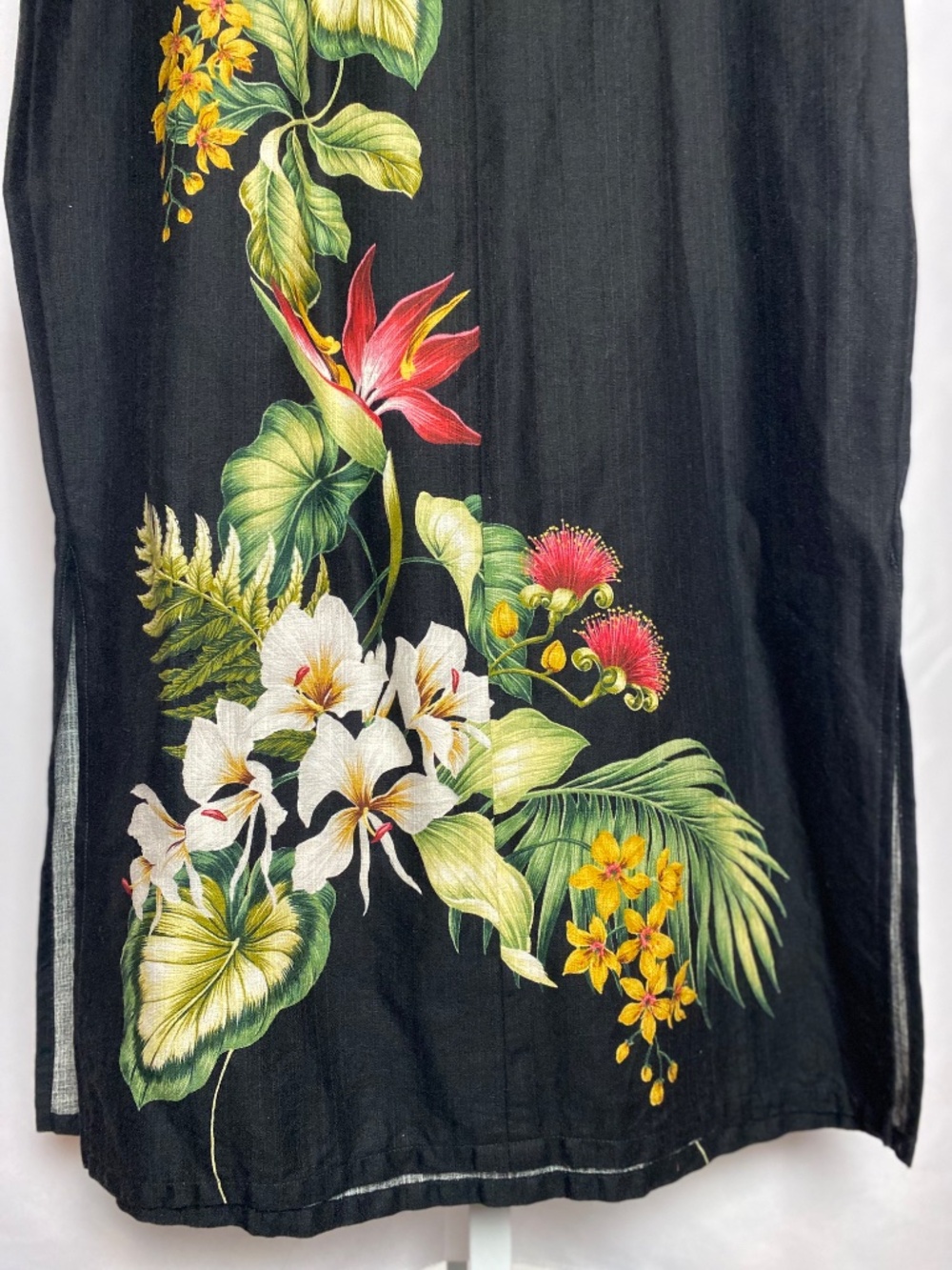 Vintage Young Hawaii by Iolani Tropical Print Maxi Dress with Side Slits XL - Picture 7 of 13